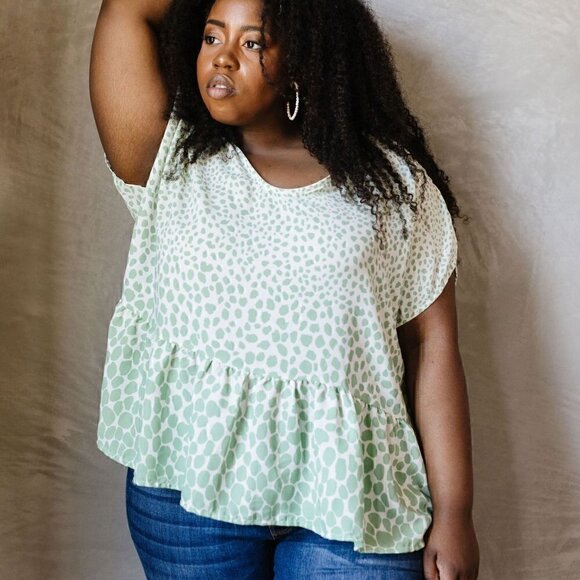 Haptics by Holly Harper Mint Spotted Blouse - Picture 1 of 4